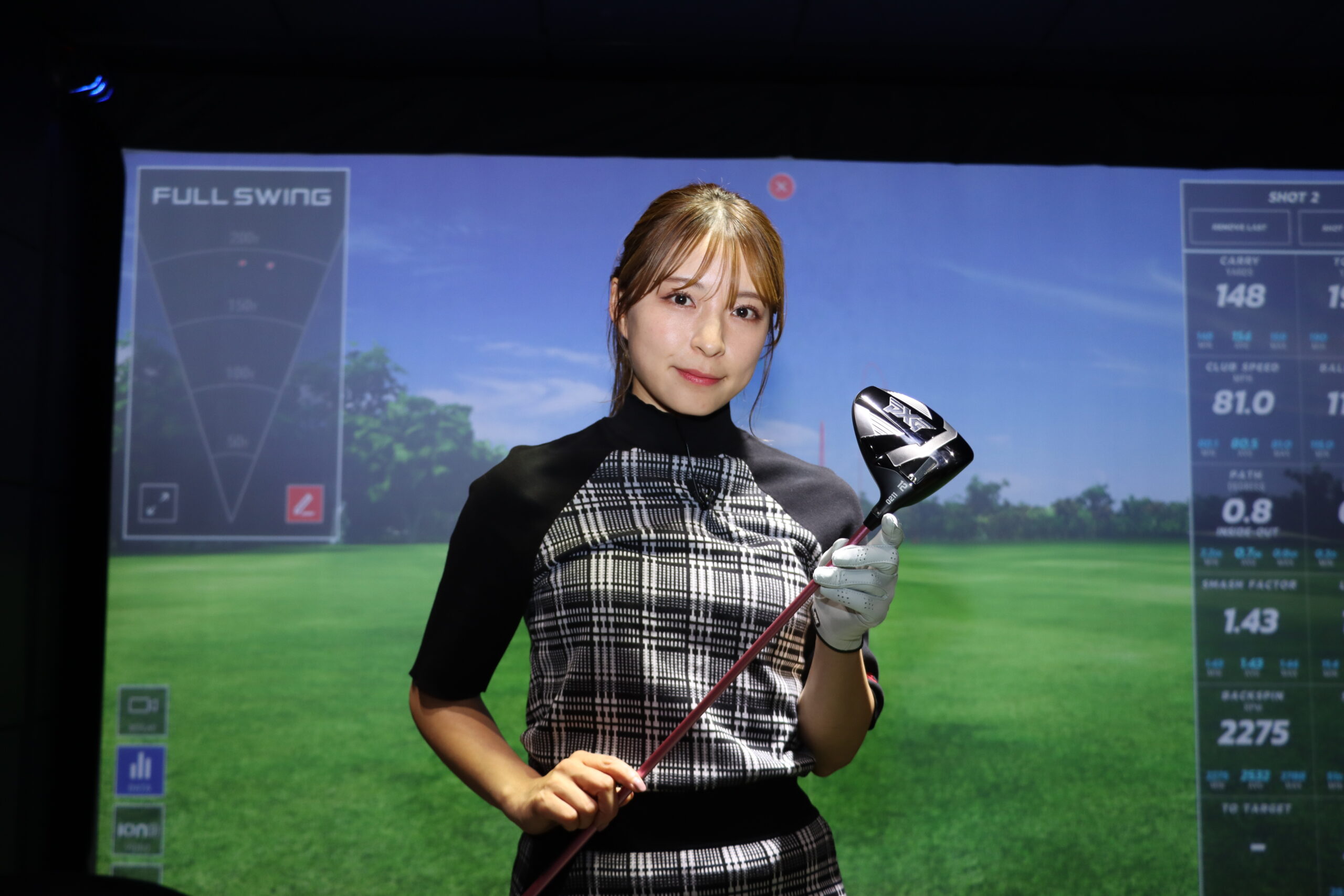 PXGモバイルフィッティングをアイドル山本茉央が体験 | GEW ゴルフ産業